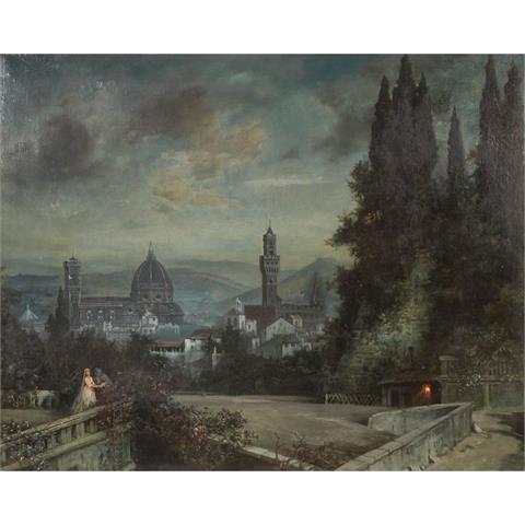 PREYER, ERNEST JULIUS (1842-1917), "Florenz bei Nacht", 1889,