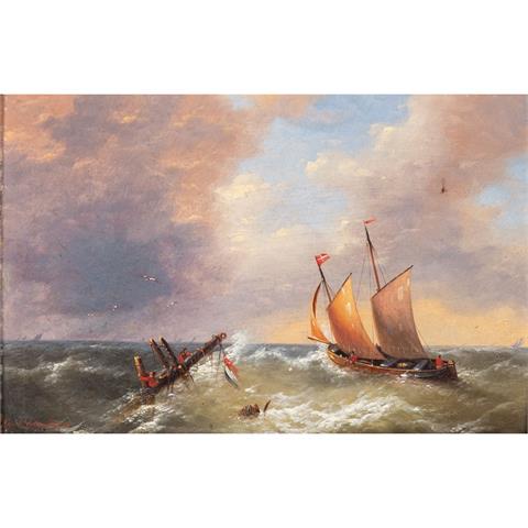 VERBOECKHOVEN, CHARLES- LOUIS (1802-1889), Schiffe auf bewegter See,