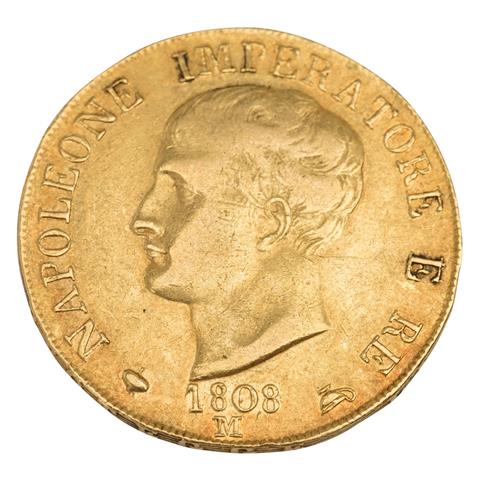 Königreich Italien/Gold - 40 Lire 1808/ Mailand, Napoleon I.,