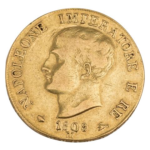 Königreich Italien/Gold - 40 Lire 1808/M, Napoleon I,