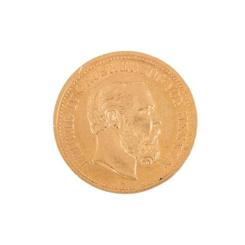 Hessen/Gold - 5 Mark 1877/H, Ludwig IV,