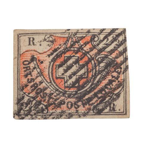 Schweiz, Übergangszeit - 1850, 2 1/2 Rappen, schwarz/braunrot,