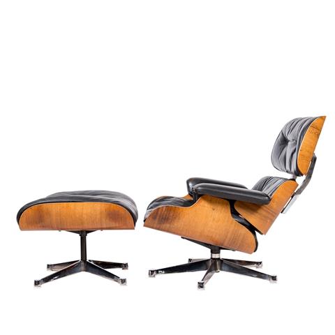 RAY & CHARLES EAMES "Lounge Chair mit Ottoman"