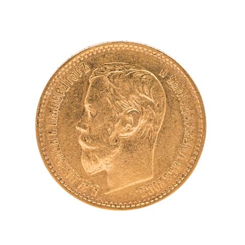 Russisches Zarenreich /GOLD - Nikolai II. 5 Rubel 1897
