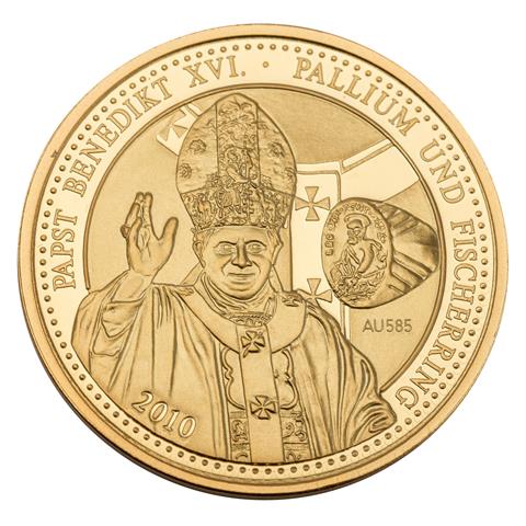 Moderne Medaille Vatikan 2012, ca. 9,9 Gramm GOLD rau,