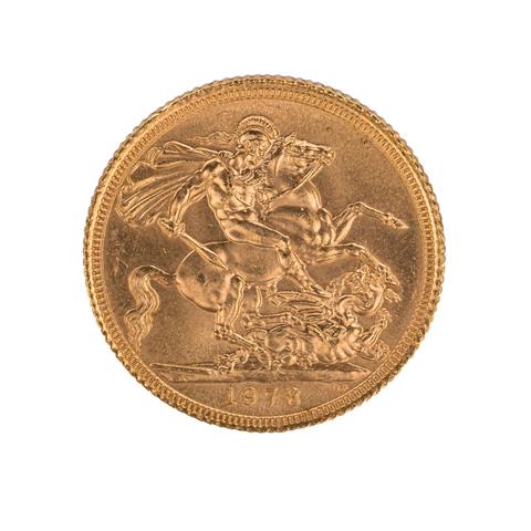 Großbritannien /GOLD - Elisabeth II. Diadem, 1 Sovereign 1978,