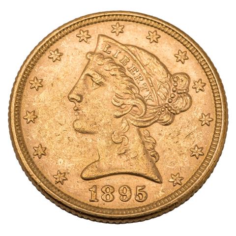USA/GOLD - 5 Dollar 1895, Liberty Head,