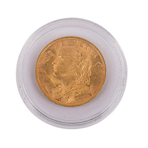 Schweiz - 20 Franken 1927/B, Vreneli, GOLD,