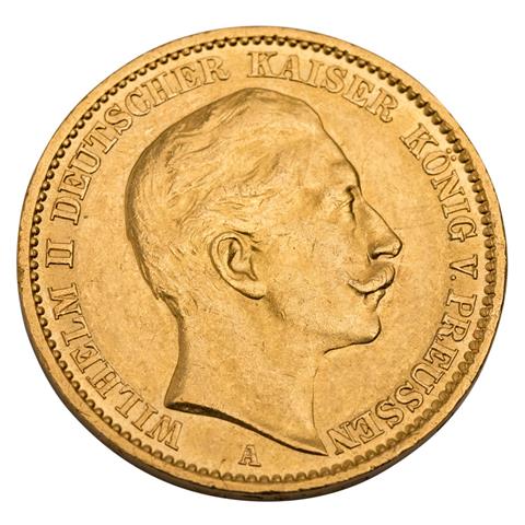 Dt. Kaiserreich /GOLD - Preussen Wilhelm II. 20 Mark 1910/A