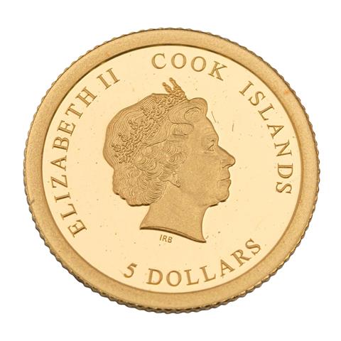 Cook Inseln - 5 Dollars 2017, The Golden Panda, GOLD,
