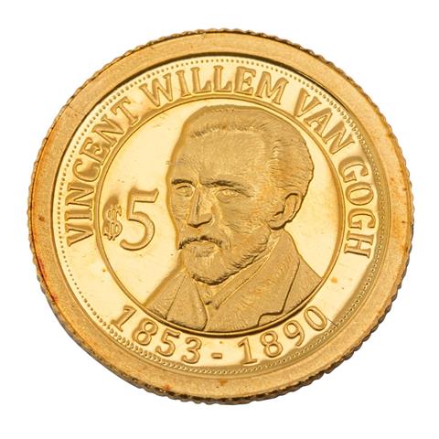 Bank von Nauru - 5 Dollars 2011, Van Gogh, GOLD,