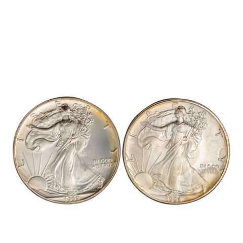 USA /SILBER - 2 x 1 $ American Silver Eagle 1 oz