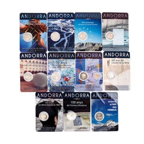 Andorra - 2 EURO 11 x Gedenkmünzen 2014-2019