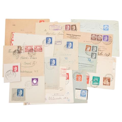 Deutsches Reich 1938 - 44, 13 Briefumschläge und eine Karte,