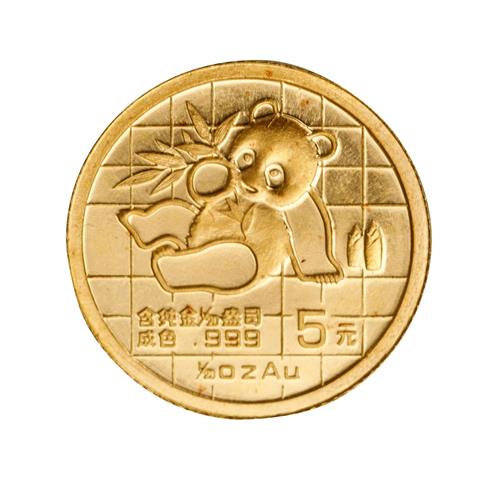 China /GOLD - Panda 5 Yuan 1/20 oz 1989
