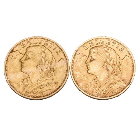 Schweiz/GOLD - 2 x 20 Franken