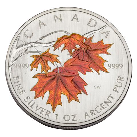 Kanada - 1 oz. Sugar Maple in Orange, koloriert,
