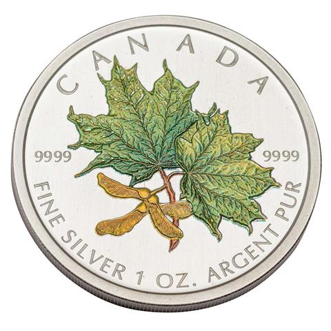 Kanada - 1 oz. Maple Leaf in Grün, koloriert,