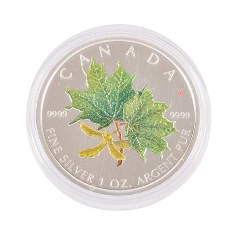 Kanada - 1 oz. Maple Leaf in Grün, koloriert,