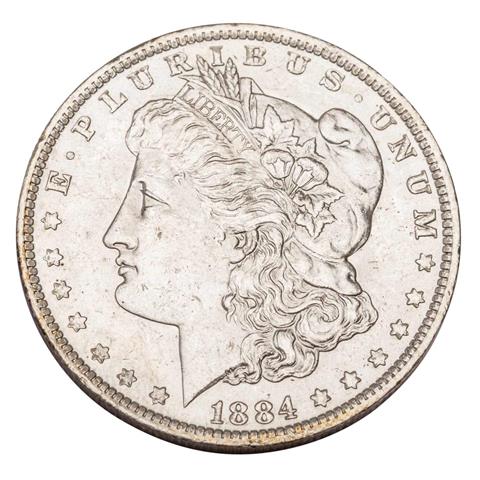 USA - Morgan Dollar 1884/O, SILBER,