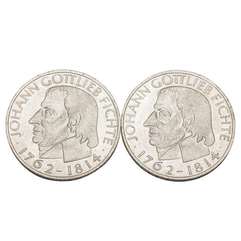 BRD - Sondermünzen 2 x 5 DM Fichte 1964-J