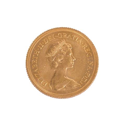 Großbritannien /GOLD - Elisabeth II Diadem, 1 Sovereign 1974,