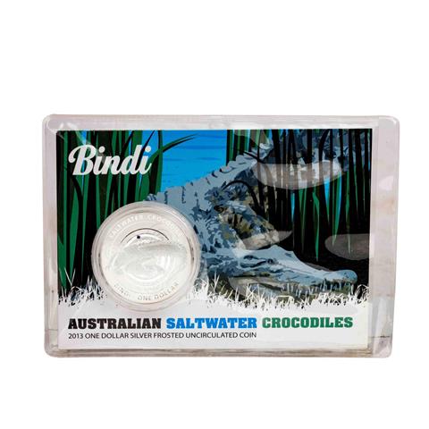 Australien /SILBER - 1 $ Elisabeth II. 1 Unze 'Saltwater Crocodile - Bindi' 2013