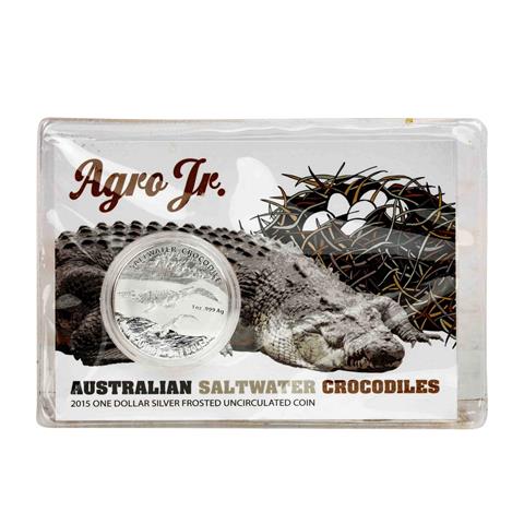 Australien /SILBER - 1 $ Elisabeth II. 1 Unze 'Saltwater Crocodile - Agro Jr.' 2015