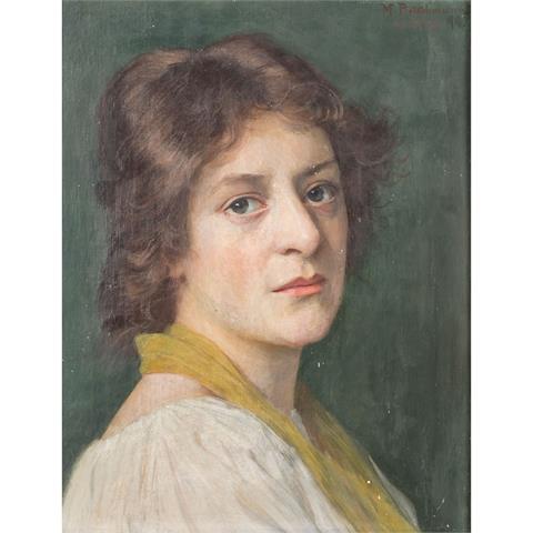 PIETSCHMANN, MAX (1865-1952) "Dame mit einem gelben Schal"