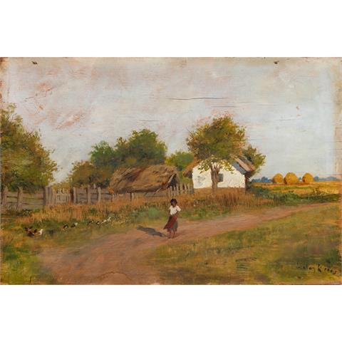 SZALAY, KAROLY (1863-?), "Hühnermagd in der Puszta",