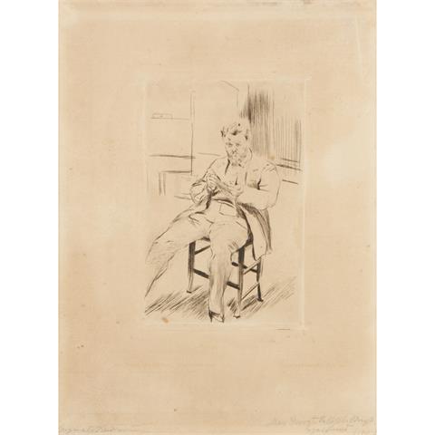 SLEVOGT, MAX (1868-1932), "Selbstbildnis zeichnend",