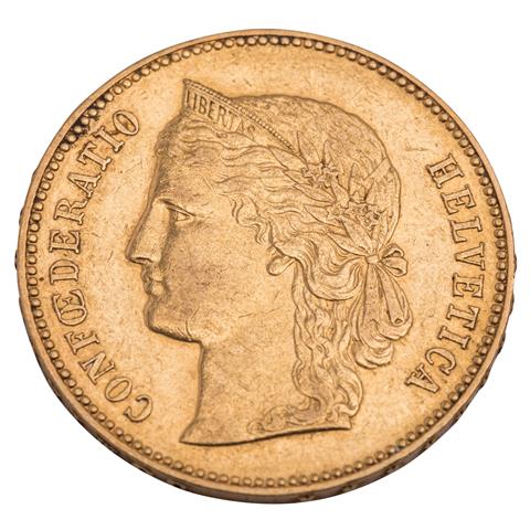 Schweiz/GOLD - 20 Franken 1896 B
