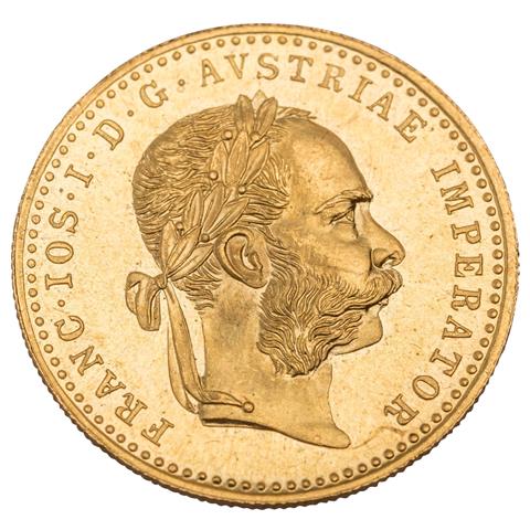 Österreich - Dukat 1915, offizielle Neuprägung, GOLD,