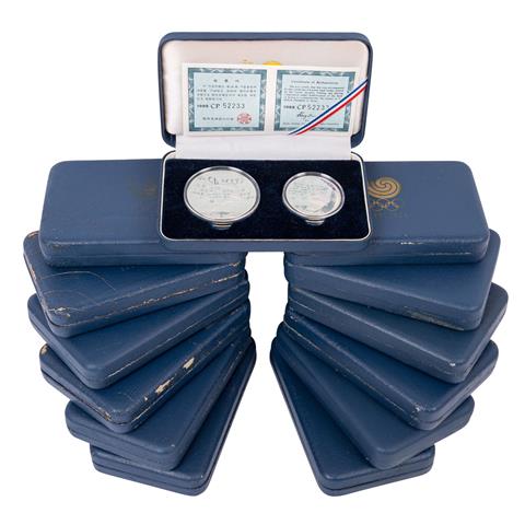 13 x Korea - Silbergedenkmünzen Set "Olympische Spiele Seoul 1988",