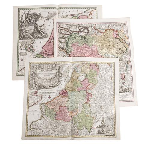 3 historische Kupferstichlandkarten Belgien und Brabant  18.Jh. -