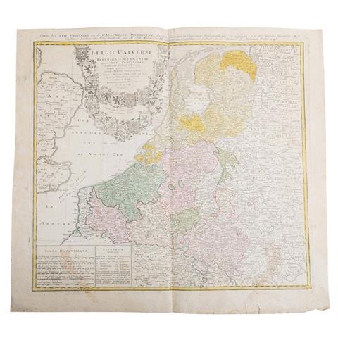 Historische Kupferstichkarte Niederlande, Belgien und das Herzogtum Luxemburg, 18.Jh. -