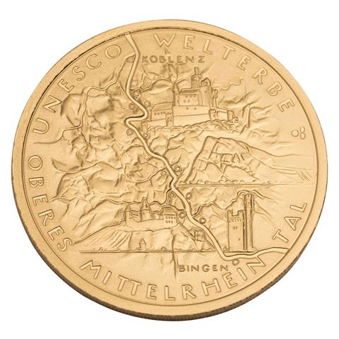 BRD/GOLD - 100 Euro GOLD fein, UNESCO: Oberes Mittelrheintal 2015-A