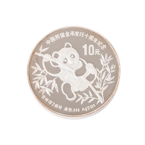 China /SILBER - 10 Yuan Panda 2 Unzen 1991 PP