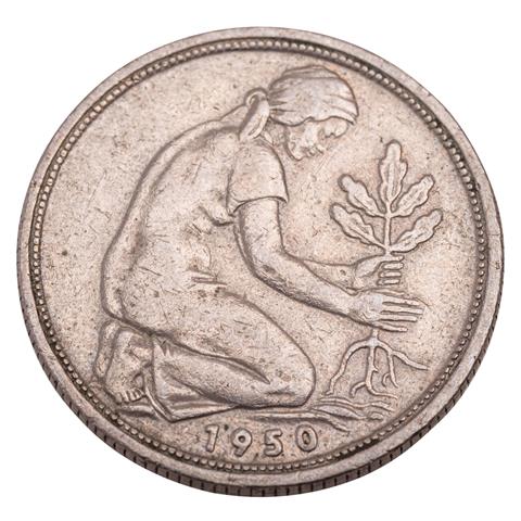 BRD - 50 Pfennig 1950 G, Bank Deutscher Länder