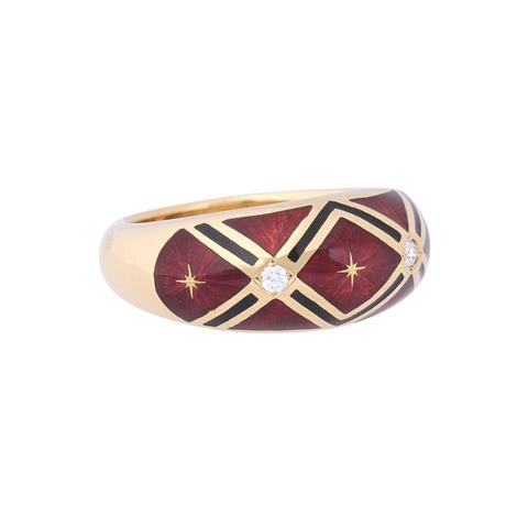 FABERGÉ by VICTOR MAYER Ring mit Email und Brillant 0,06 ct,
