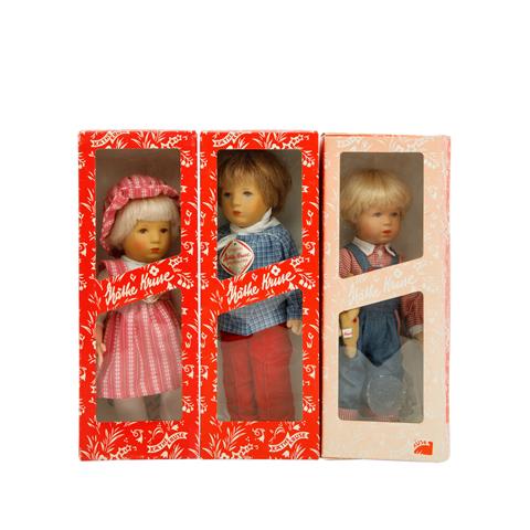 KÄTHE KRUSE 3-tlg Konvolut Puppen, 1980er und 90er Jahre