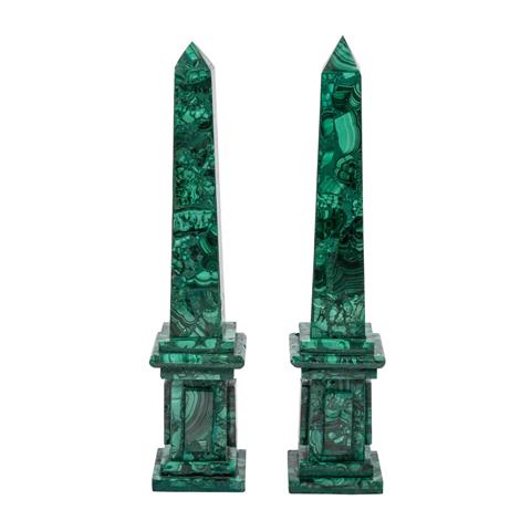 Paar Malachit Obeliske,