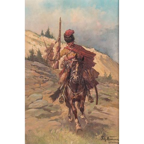NEUMANN, FRITZ (1881-1919), "Kosake zu Pferd im Gebirge",