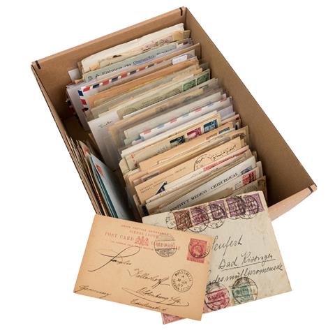 Briefe-/Kartenposten Alle Welt, einige hundert Stück in einer grösseren Schachtel,