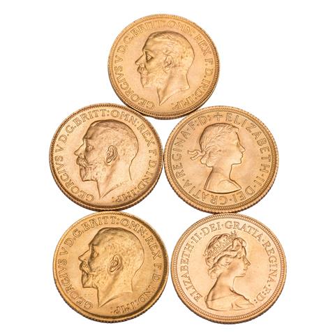 GB/GOLD - 5 x 1 Sovereign,