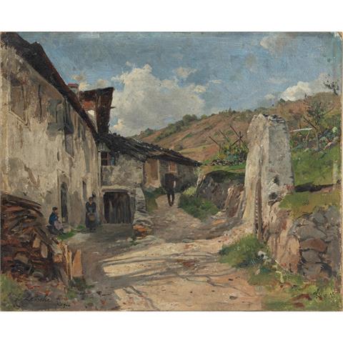 ZETSCHE, Eduard, ATTRIBUIERT (1844-1927), "Dorfrand an einem Sommertag",