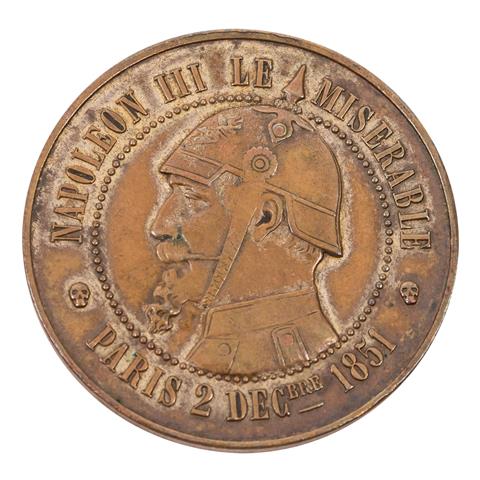 Frankreich - Satirische Bronzemedaille, Auf die Schlacht von Sedan u.