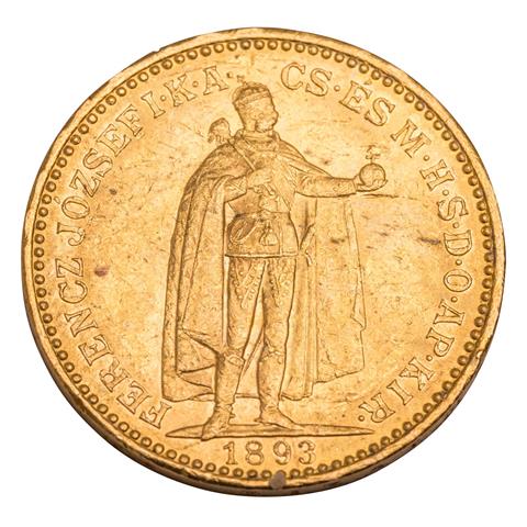 Österreich-Ungarn /GOLD - Franz Jozsef I. 20 Kronen 1893 K-B