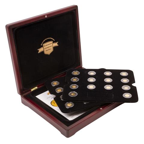 Eine Sammlung - 30 x Minigoldmünzen mit insgesamt ca. 40 g Gold fein