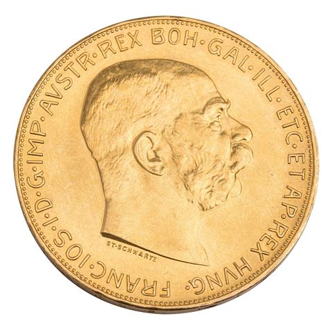 Österreich - 100 Kronen 1915, offizielle Neuprägung, GOLD,